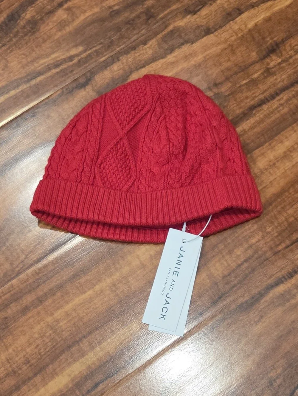 Janie and Jack NWT 6-12 Months Red Knit Hat and Fair Isle Socks